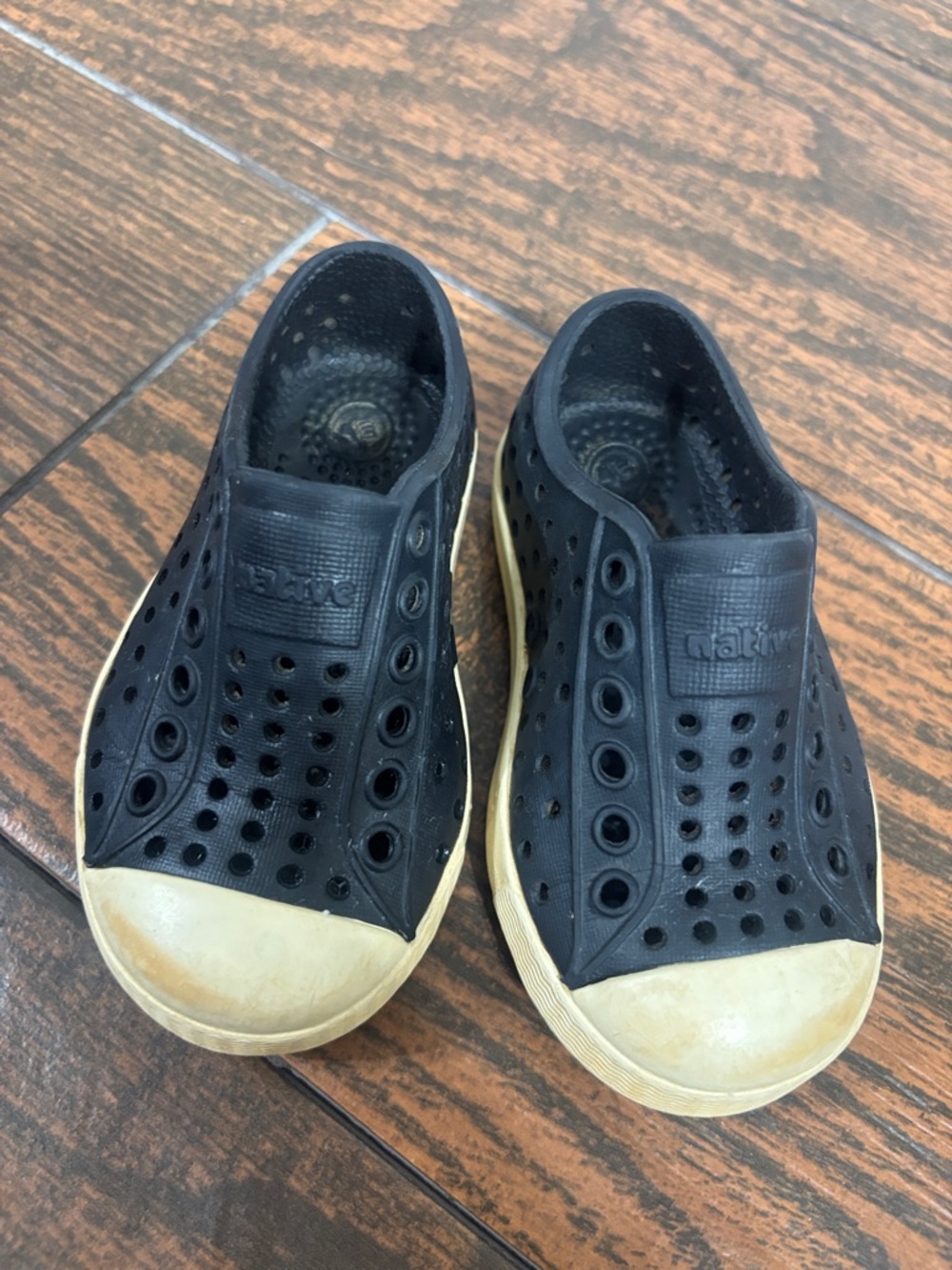 Native Kids Slip-On Water Shoes in Black and Cream